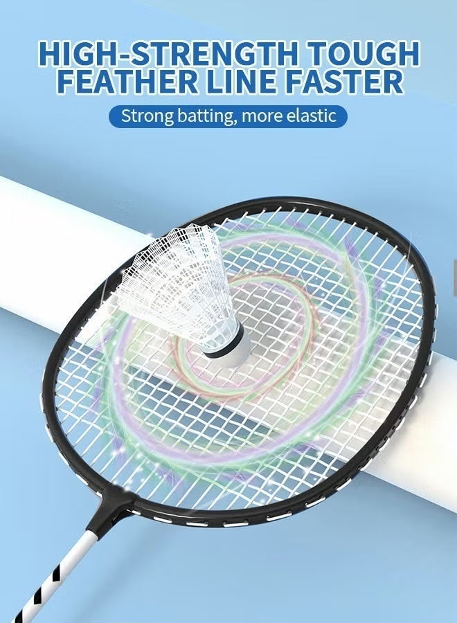 Badminton Set, Lightweight Alloy Badminton Rackets, Sturdy and Durable, Includes 2 Badminton Rackets, 3 Nylon Shuttlecocks, And 1 Racket Bag, Outdoor Sports Accessories - Image 4